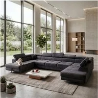 Muffo Ecksofa WILD Maxi U2 Wohnlandschaft U-Form, mit Schlaffunktion und Bettkasten, verstellbare Kopfstützen