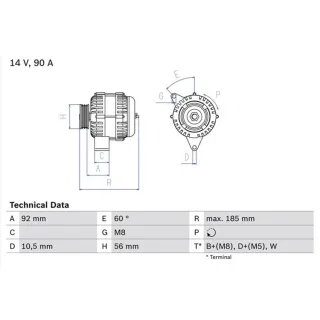 Bosch Lichtmaschine 90A Mercedes G-Klasse S-Klasse Sprinter Vario