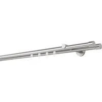 ondeco Gardinenstange Profil Wandabstand 12cm Kappe, Ø 20 mm, 2 läufig-läufig, Wunschmaßlänge, Bohren, verschraubt