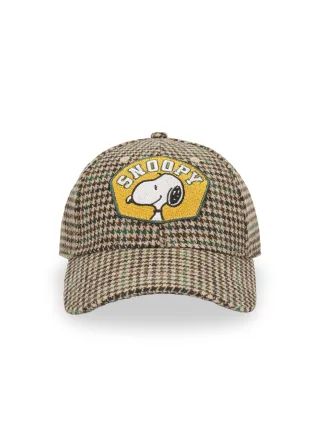 Cooles Cap mit Karo-Muster und Snoopy-Patch beige - Gr. - one size