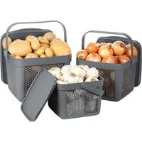 uandu home Vorratsdose Kartoffel Aufbewahrungsbox Küche, Zwiebeln, Knoblauch Aufbewahrung, (Korb für Spielzeug, Wäschekorb, Regal Korb, Aufbewahrungskorb für Bad, Vorratskorb, Küchen Aufbewahrung & Organizer)