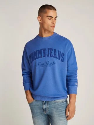 Tommy Jeans (PVH Group) - TJM RLX VINTAGE VARSITY CREW tempo blue - Gr. - M