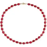 Cavill Silberkette Cavill rote Quarz Silberhalskette, 119,44 ct, vergoldet, elegant (1-tlg)