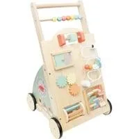 Spiel- und Lauflernwagen aus Holz mit verschiedenen Spielfunktionen, Lauflernhilfe