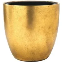 Flingora Pflanzkübel Faye, mit Einsatz - Fiberglas - Indoor - Gold - Ø 40 cm
