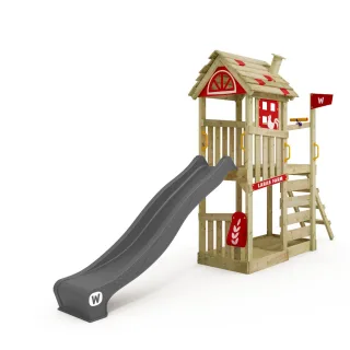 Spielturm FarmFlyer mit Rutsche - Abenteuerspielplatz aus Massivholz für Garten mit Sandkasten und Kletterleiter - Sicherheit & Qualität Wickey