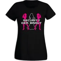 G-graphics T-Shirt zum Junggesellinnen-Abschied - Security der Braut Slim-fit Damen Begleiterinnen-T-Shirt zum JGA / Poltershirt