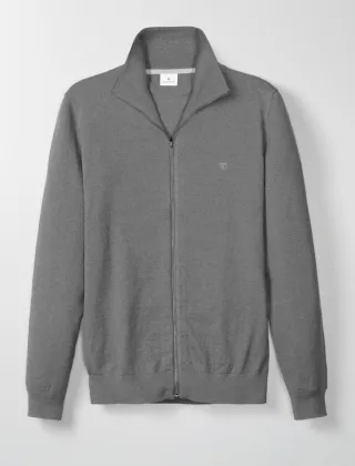 BASEFIELD - Zip Cardigan arctic grey melange - Gr. - XXL