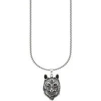 Bruno Banani Kette mit Anhänger Schmuck Geschenk Halsschmuck Halskette mit Anhänger Wolfskopf-Optik