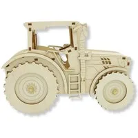 DeColibri Spielzeug-Traktor DIY Bastelset Basteln Kind Holz Auto Traktor Kindergeburtstag bemalen, (Bastelset), Made in Germany, aus Holz, bemalbar