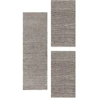 Carpettex Hochflor-Bettumrandung Unicolor - Einfarbig, Höhe 50 mm, (Bett-Set, 3-tlg., Bettvorlage), Schlafzimmer Teppich Bettumrandung Läufer Set 3 teilig