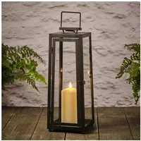 Lights4fun LED Laterne Große Porto Solar-Laterne mit TruGlow® Outdoor-Kerze