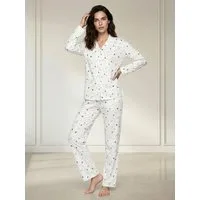 zeitlos Pyjama Pyjama Set Langarm - Mond Sterne