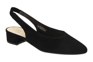 Gabor 81.520.17 Schwarz Sling Pumps Damen Echtleder Velour Rauhleder Blockabsatz