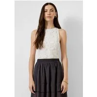 QS Muskelshirt T-Shirt Jerseytop mit transparentem Strukturmuster