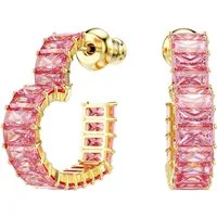 Swarovski Paar Creolen Schmuck Geschenk Matrix Ohrringe Herz, mit Swarovski® Zirkonia (synth) - Einhänger abnehmbar