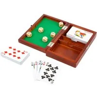 Small Foot Spielesammlung Spielbox Karten und Würfel, Kartenspiel, Strategiespiel, Spieleklassiker wie z.B. Skat, Mau Mau oder Doppelkopf