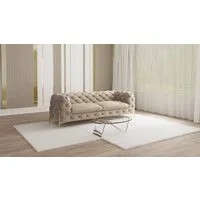 S-Style Möbel Chesterfield-Sofa 3 - Sitzer Ashley mit Goldenen Metall Füßen, mit Wellenfederung