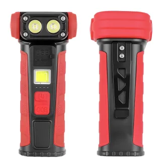 Mini Convenient Rotating Flashlight 6 Modes Adjustable Portable Emergency COB Floodlight Magnetic Work Light For Camping