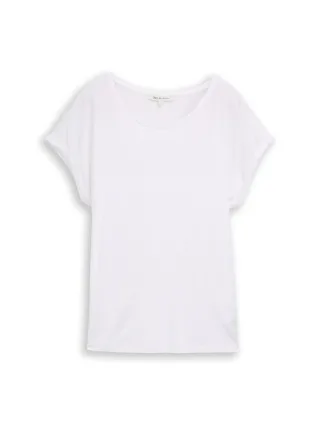 Denim Tom Tailor - Loose Fit T-Shirt white - Gr. - XL