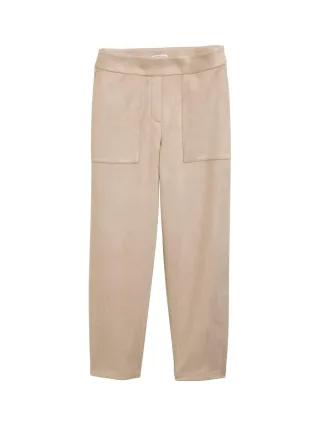 Tom Tailor - Loose Fit Hose in Wildleder-Optik soft taupe grey - Gr. - 44/28
