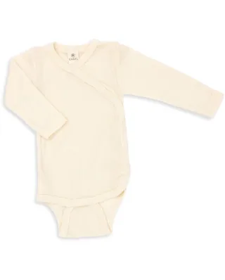 Engel Natur Merino/Seide Langarm Babybody GOTS 50/56 natur