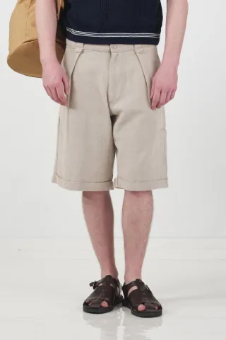 Mittlere Taille weite Chino-Shorts mit Taschen