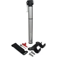 Weber GmbH Luftpumpe Weber Fahrrad Minipumpe Luftpumpe 7 bar mit Schlauchverlängerung (Set, inkl. verschiedene Ventilaufsätze und Befestigungsmaterial), mit Befestigungsset, Adapter, silber