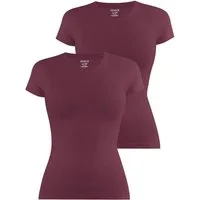 Janice Kurzarmshirt 2 x Damen T-Shirt hochgeschlossen Nice Figurbetontes Shirt aus Baumwolle