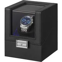 SONGMICS Uhrenbeweger Uhrenbox, Premium-Motor, mit LED-Licht, verstellbarem Uhrenkissen, Automatik Uhrenbeweger 1 Uhr, Schloss, 4 Rotationsmodi,USB-C-Ladekabel