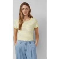 s.Oliver Kurzarmshirt T-Shirt T-Shirt mit Rollkanten und Flammgarnstruktur