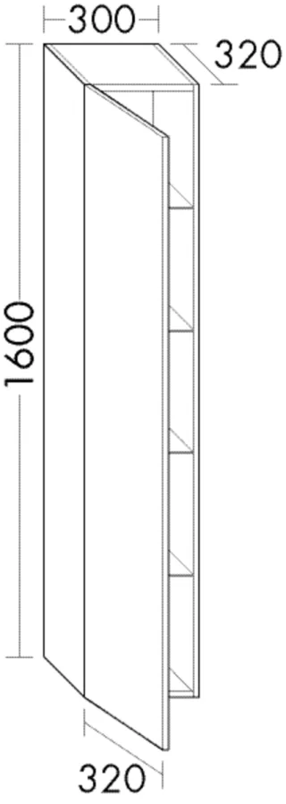 Burgbad Hochschrank Orell HGL 1600x320x320 Anthrazit Hochglanz, HSEQ032RF3477 HSEQ032RF3477