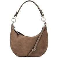 Caspar Schultertasche Leder Hobo Bag edle Damen Handtasche - PREMIUM LINE - Modell No.857, 100% italienisches Wildleder, samtig weich, angenehmer Tragekomfort