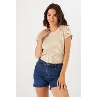 Garcia Bermudas Celia-slim fit Sommerhose In leichtem Used-Look