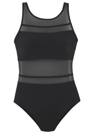 LASCANA - LASCANA Badeanzug mit Cup black - Gr. - 38C
