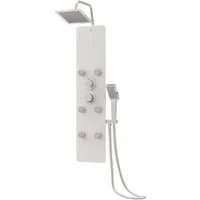 vidaXL Duschsystem Duschpaneel Glas 25x47,5x130 cm Weiß, Höhe 130 cm