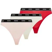 HUGO String TRIPLET THONG STRIPE elastischer Bund mit Logo, enganliegend