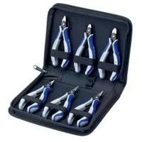 Präzisions-Elektronikzangen-Set, 6-teilig grau/blau