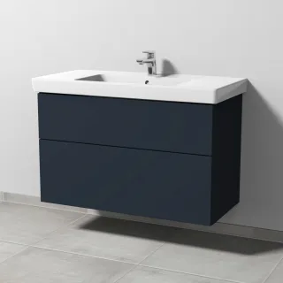 Sanipa 3way Waschtischunterbau zu Villeroy & Boch Subway 2.0 Waschtisch mit 2 Auszügen, Marine-Matt SP6151R