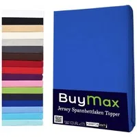 Buymax Spannbettlaken Topper, Spannbetttuch für Topper bis 12 cm Höhe, 100% Baumwolle Jersey, Jersey, Gummizug: Rundumgummi, (1 Stück), Pflegeleicht und Atmungsaktiv, in Verschiedenen Farben und Größen