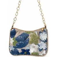 nsihing Schultertasche Damen Handtasche Blumenmuster,Schultertasche,bestickte Abendtasche, mit Kettenriemen,Handtasche für Hochzeit Party und Hochzeit