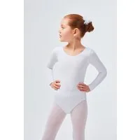 tanzmuster Body Ballettbody Lilly aus weichem Baumwollmischgewebe Langarm Trikot fürs Kinder Ballett