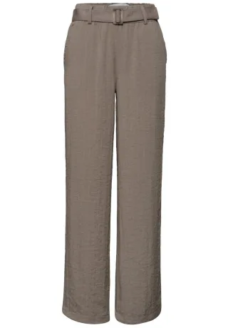 Street One - Wide Leg Hose mit Gürtel im Casual Fit beige - Gr. - 32