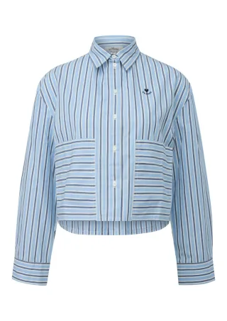 s.Oliver Red Label - Gestreifte Bluse im Boxy-Fit mit langen Ärmeln blau - Gr. - 32
