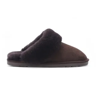 Damen-Winterpantoffeln aus echtem Schaffell, braunes Wildleder – Luna