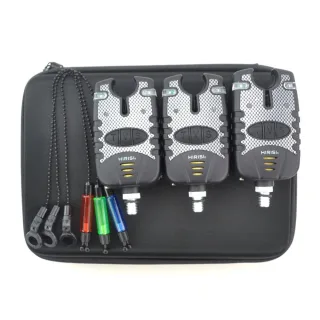 ZANLURE Fishing Alarm Kit 3PCS Water Resistant Blue LED Swinger Bite Alarm Set for Fishing