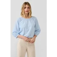 s.Oliver Kurzarmbluse Bluse Bluse aus Baumwoll-Viskosemix mit Raffung