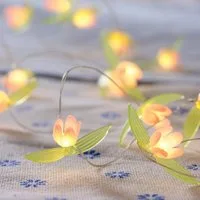 Lights4fun LED-Lichterkette 20er LED Micro Lichterkette außen pinke Rosen