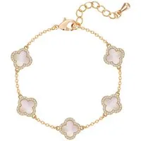Lulu & Jane Armband Kleeblatt gelbvergoldet