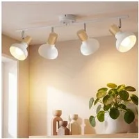ZMH Deckenstrahler 4 Flammig Industrial E14 Deckenleuchte für Treppenhaus Schlafzimmer, Hochwertige Design, ohne Leuchtmittel, 350° Schwenkbar Weiß Vintage Flurlampe